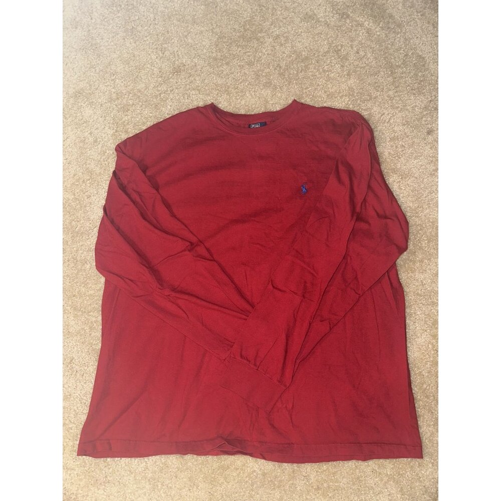 VINTAGE Polo Ralph Lauren Mens Sweatshirt Red Size XL Pullover Sweater PRL 90s